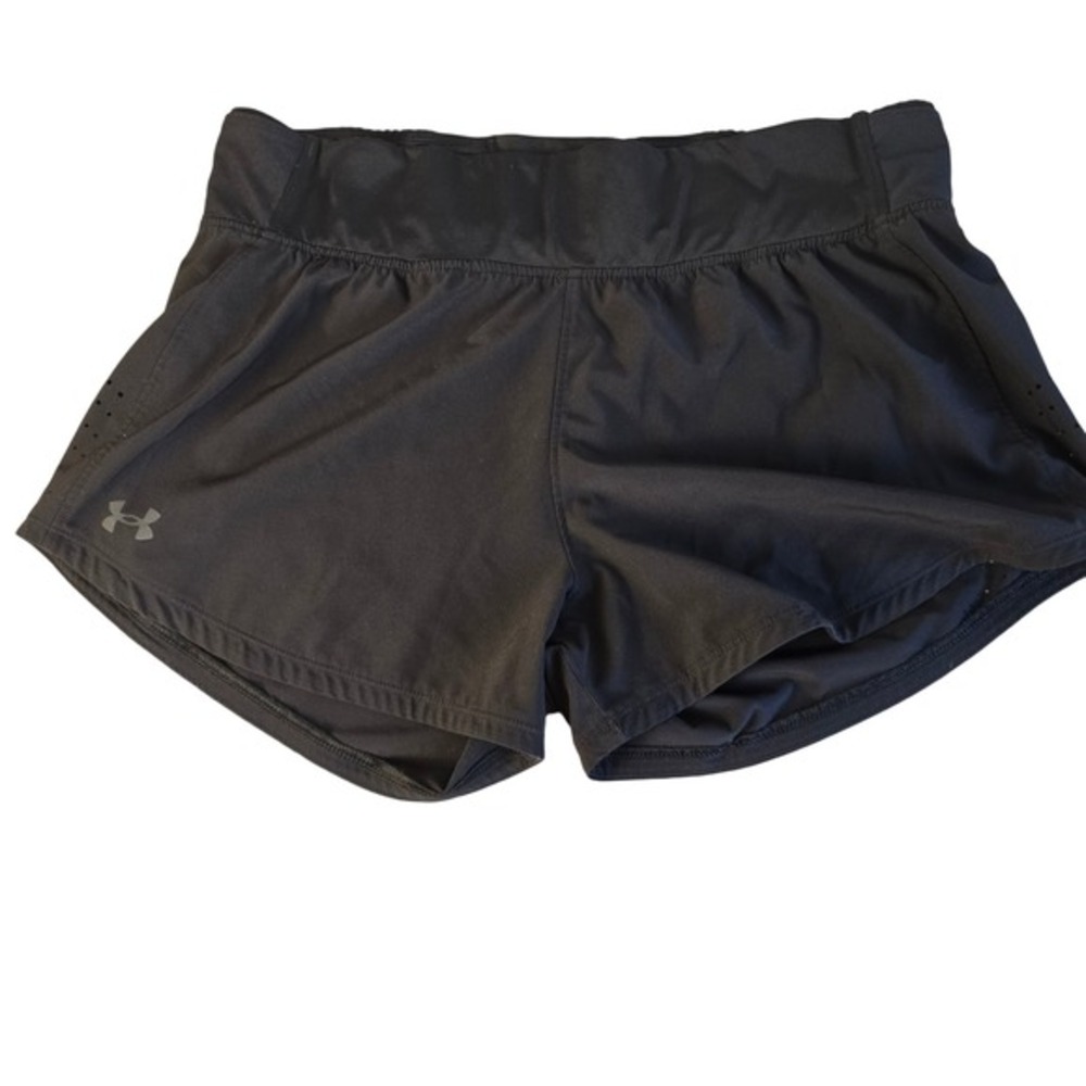 Under Armour Womens‎ Black Speedpocket Running Shorts Large Perforated Athletic